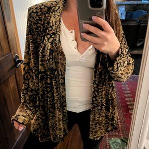 Vintage 90’s oversized animal print swing coat cardigan shawl jacket 🧥 velvet
